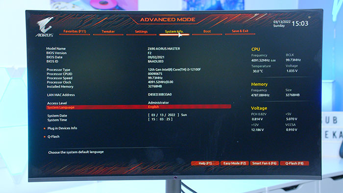 AORUS Master BIOS System Info - GeekaWhat AORUS Master BIOS System Info