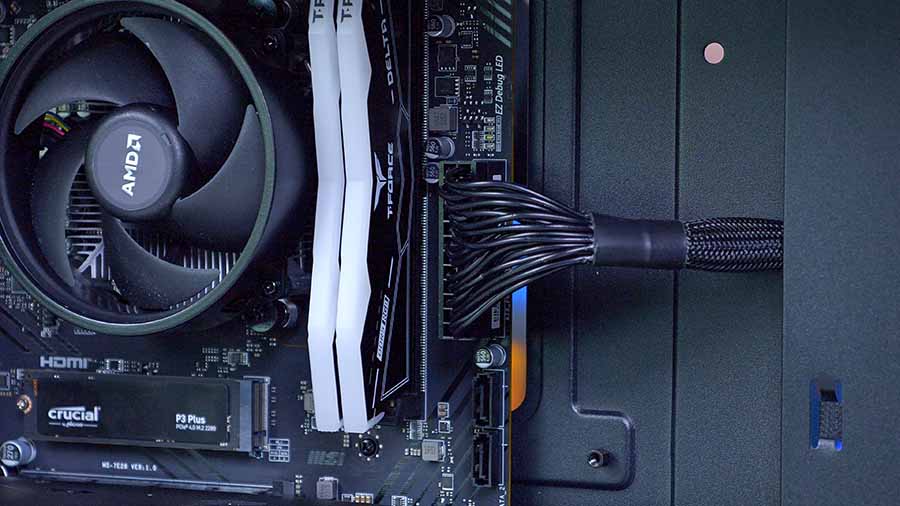MPI_RX 7700 XT + Phanteks Eclipse G360A Motherboard Power